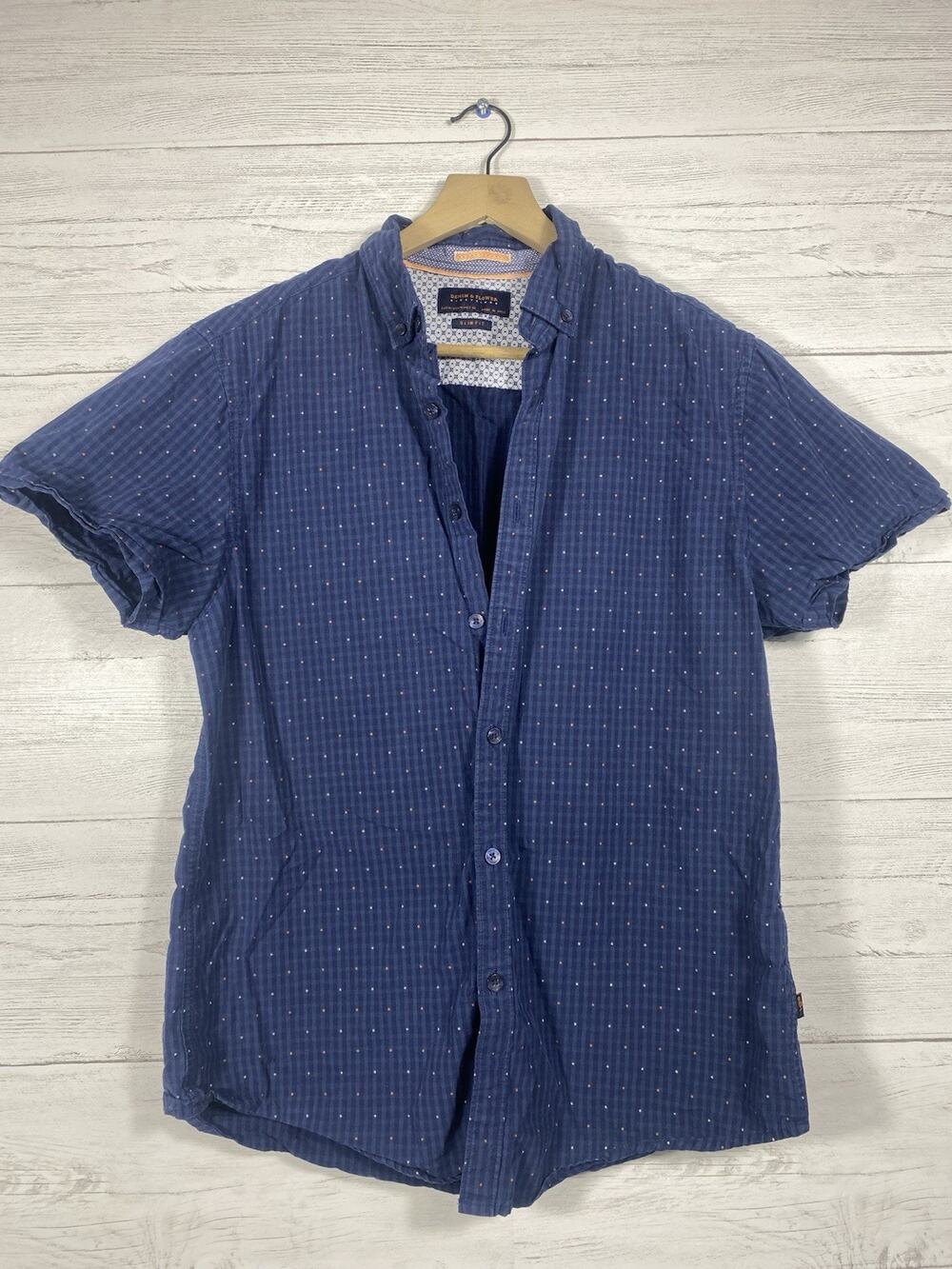 Denim & Flower Ricky Singh Men’s Medium 100% Cotton Button Up Shirt Floral